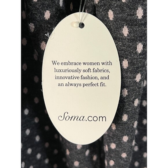 Soma Reversible Double Knit Pajamas Large 2 in 1 Shorts Long Sleeve Pink Gray - Picture 13 of 16